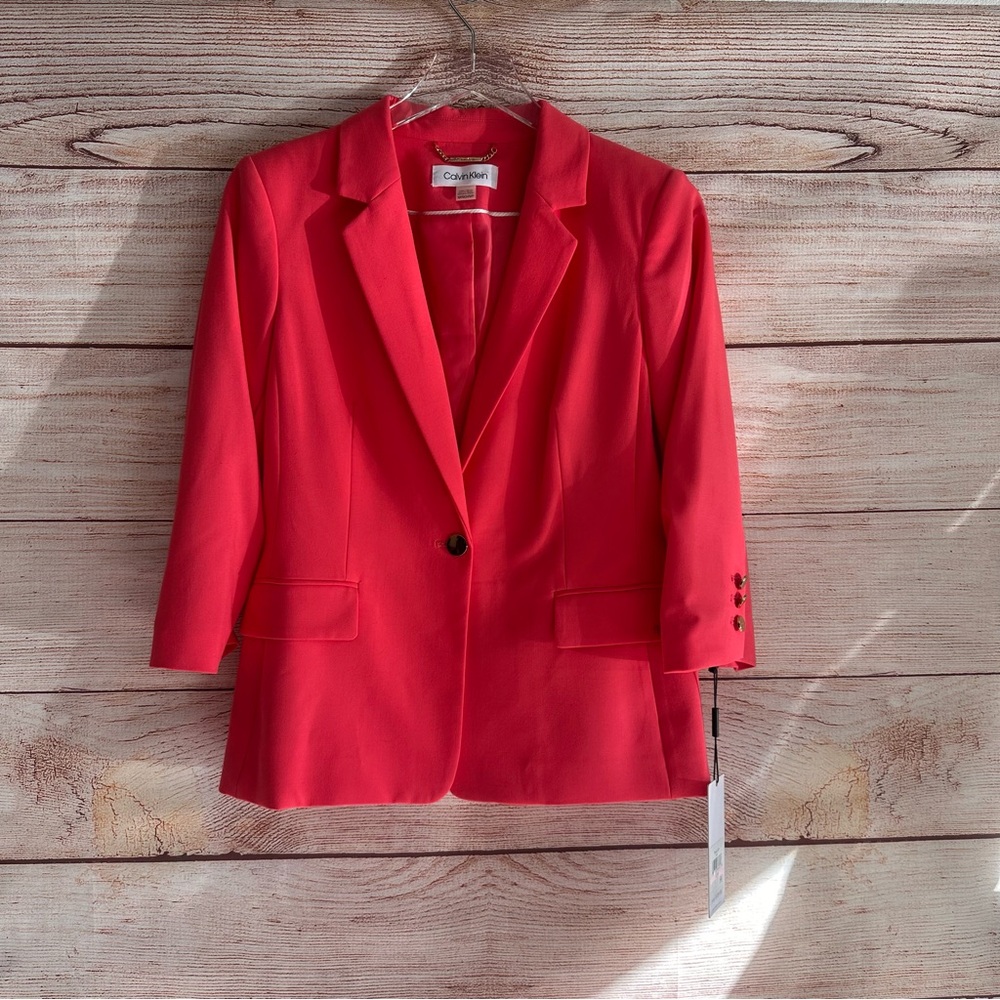 Calvin Klein Women's Vibrant Coral Blazer